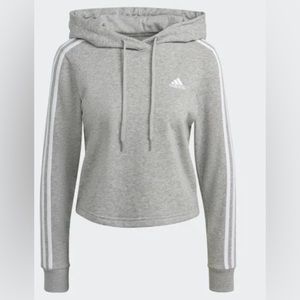 Adidas Essentials 3-Stripes Cropped Hoodie